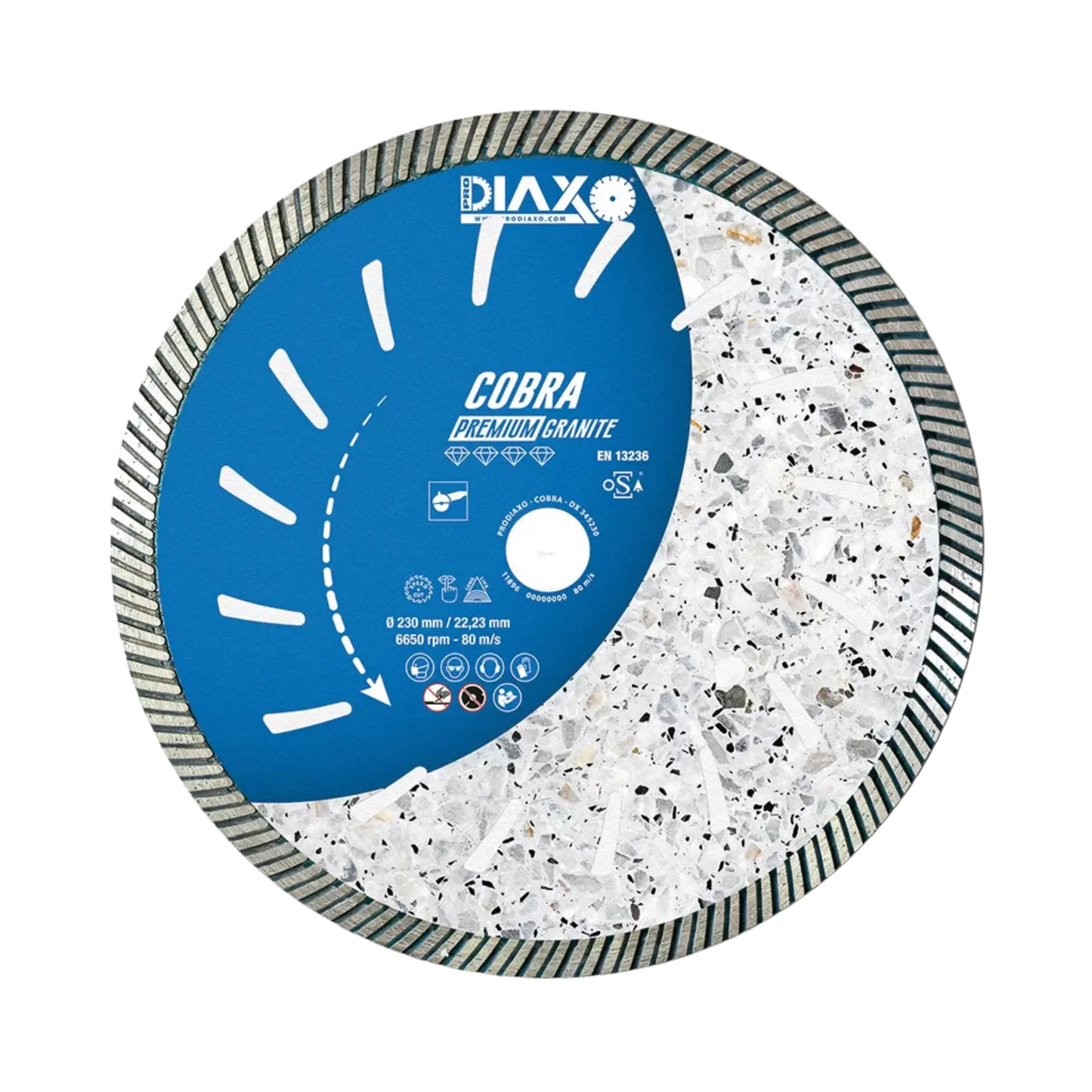 Diamantschijf COBRA – Premium Granite – 125 x 22,2 mm - Nivello