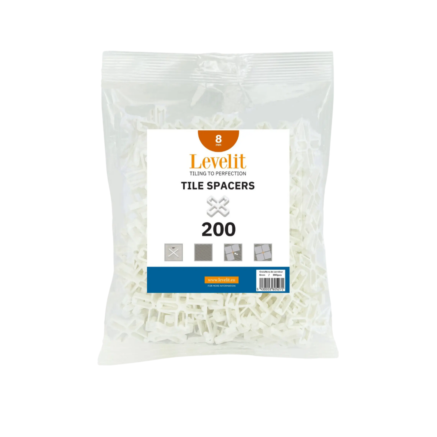 Voegkruisjes | 8mm | 200 stuks - Nivello