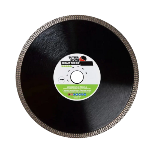 BUTTERSTONE diamantzaagblad CERAM TURBO Ø125 met asgat 22,23