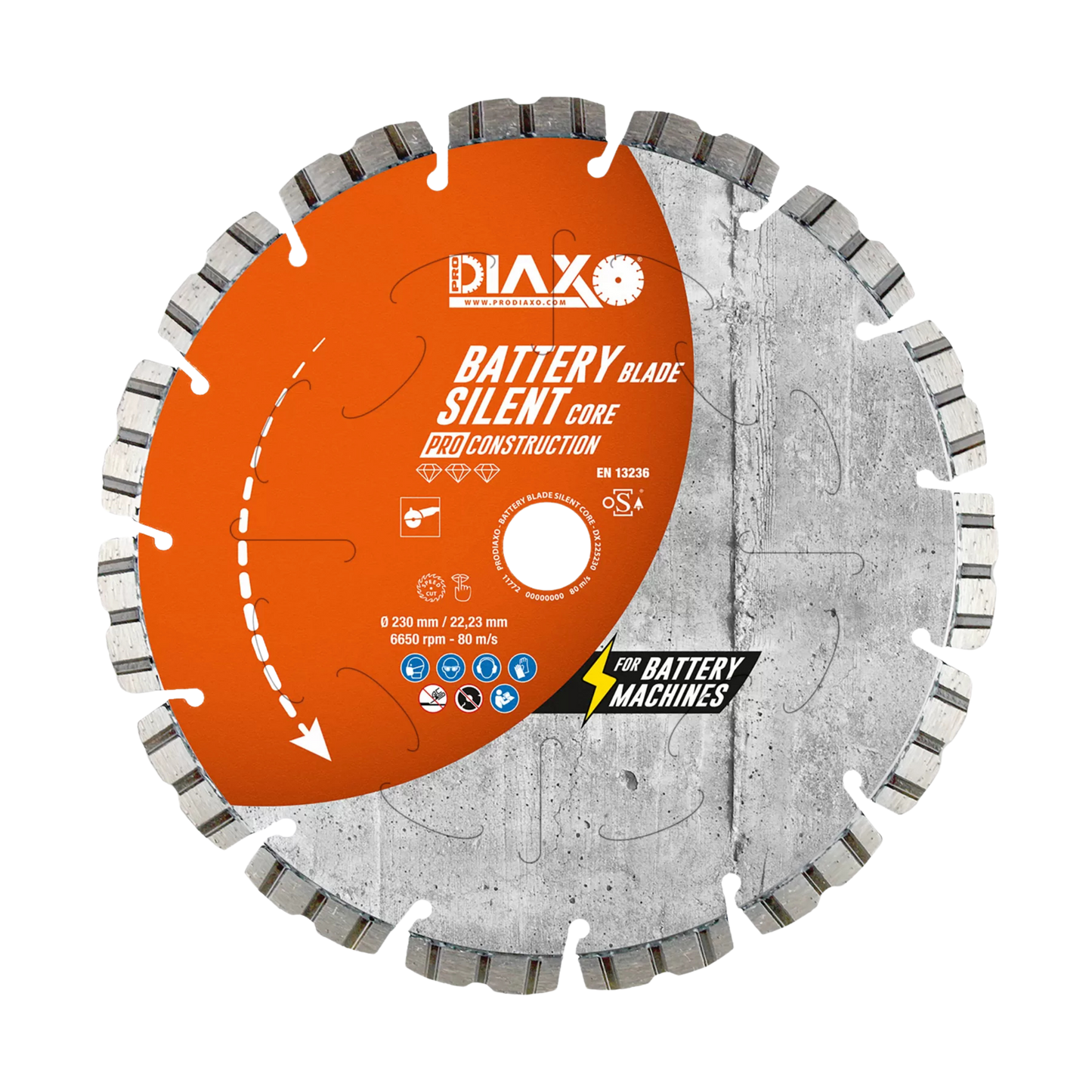 DIAXO | diamantzaagblad BATTERY BLADE SILENT CORE | Ø230 | asgat 22,23
