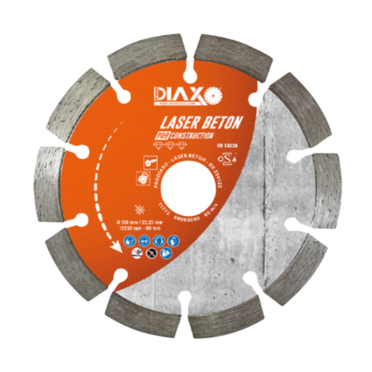 DIAXO | diamantzaagblad LASER BETON | Ø125 | asgat 22,23
