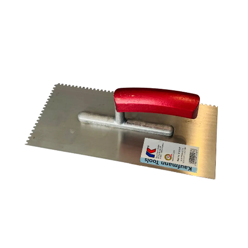 Kaufmann lijmkam 3 x 3  mm met houten handvat (zijkant)