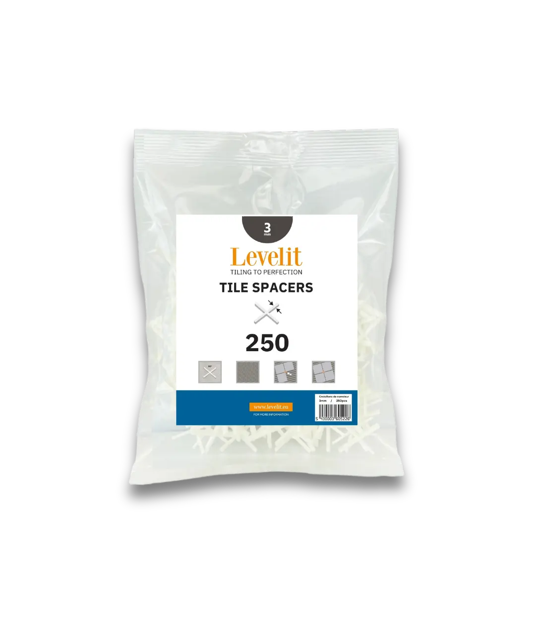 LEVELIT | voegkruisjes | 3 mm | 250 stuks