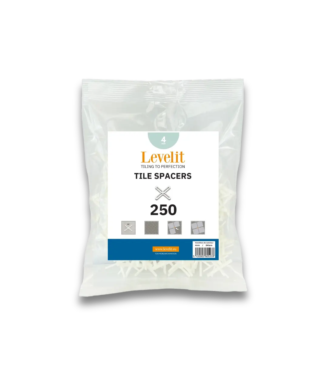 LEVELIT | voegkruisjes | 4 mm | 250 stuks